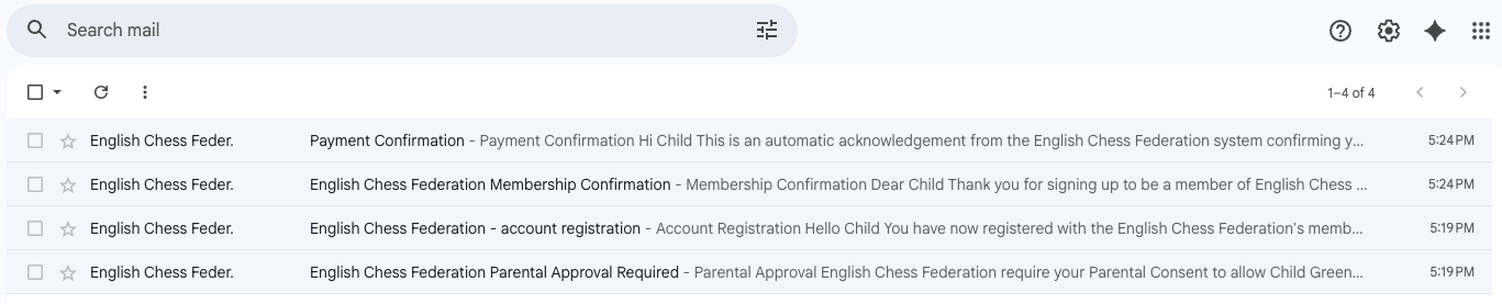 ECF confirmation emails